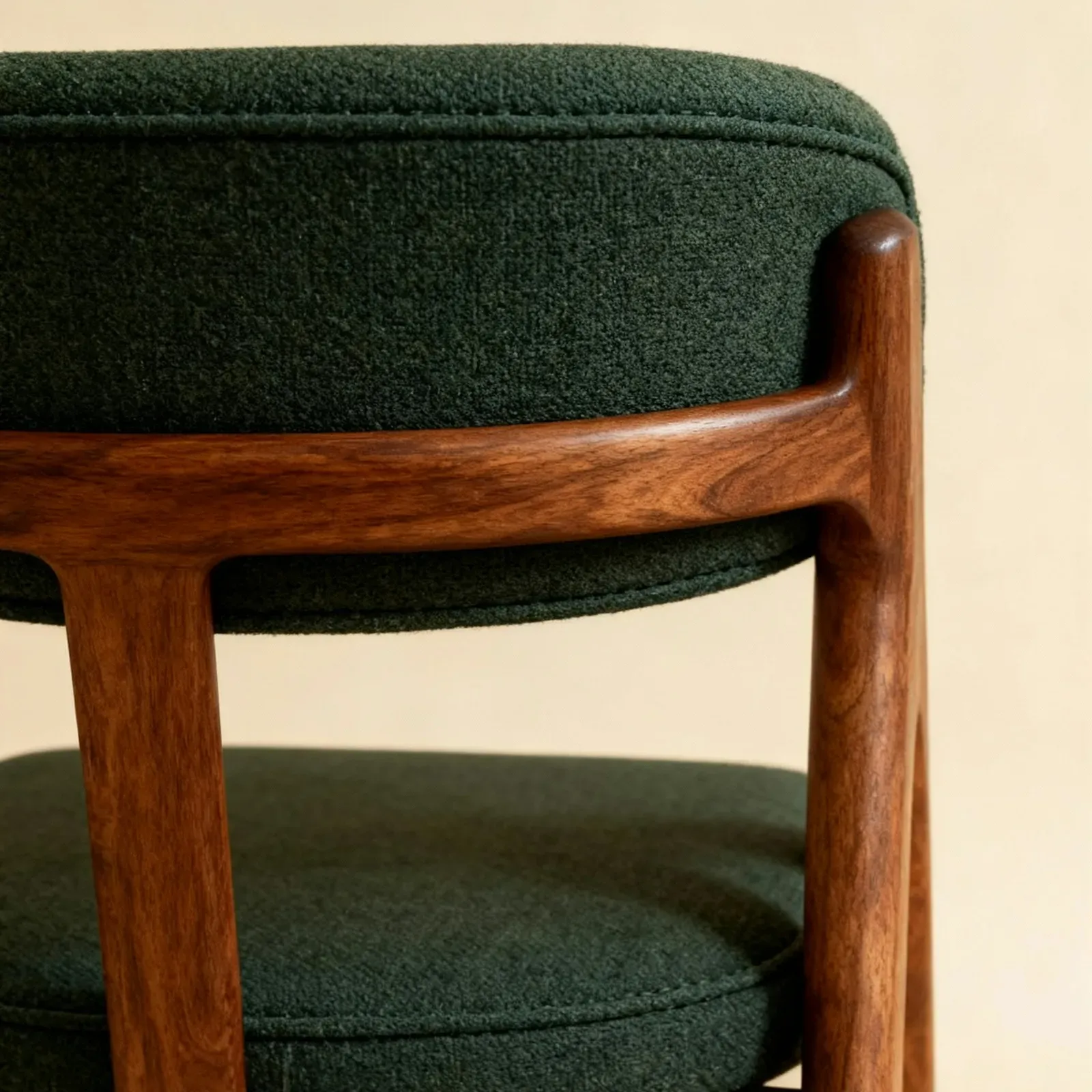 Detail of a walnut chair from an Avery listing shoot